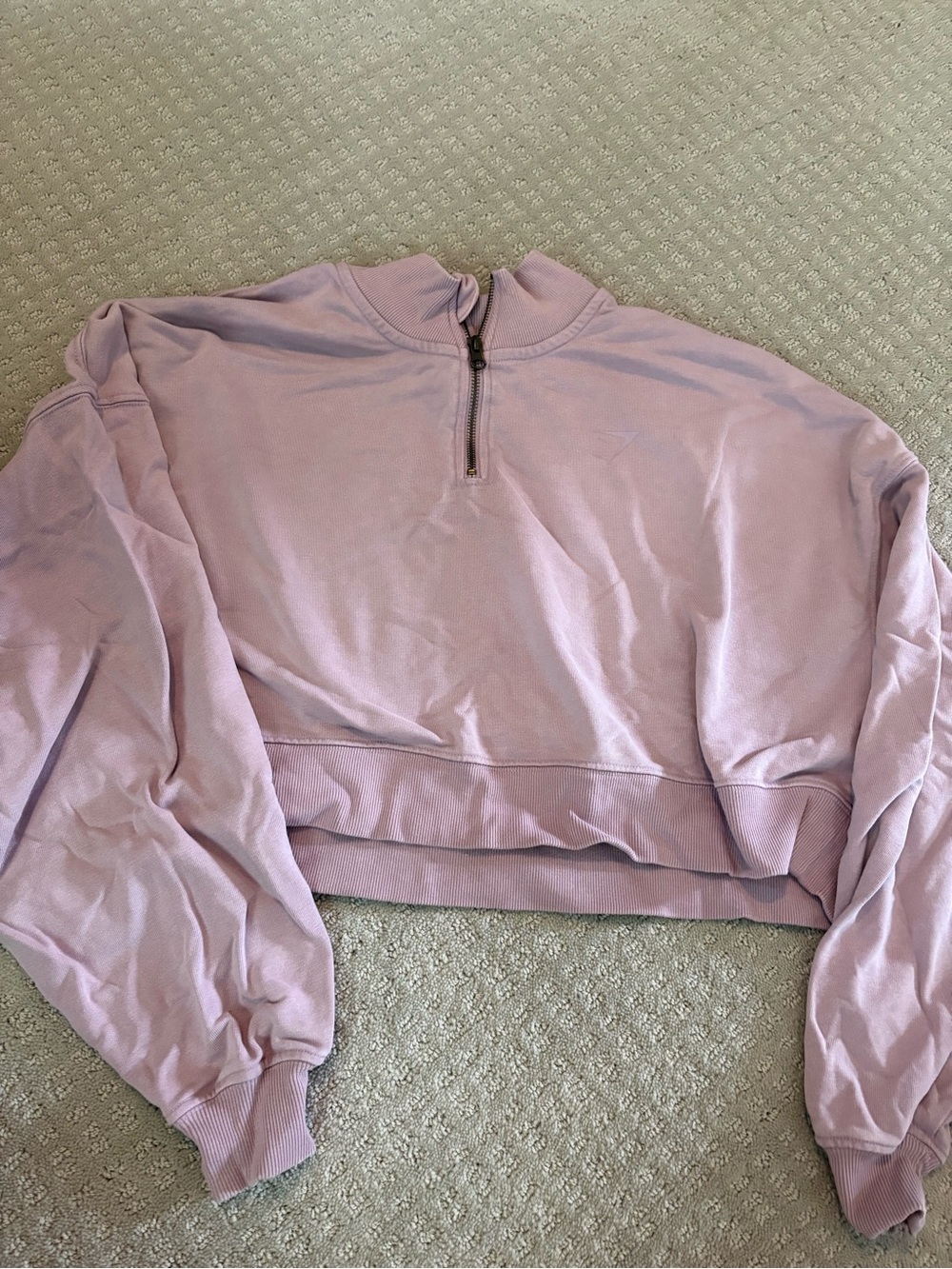 Gymshark Lavender Cropped Half-Zip Sweatshirt